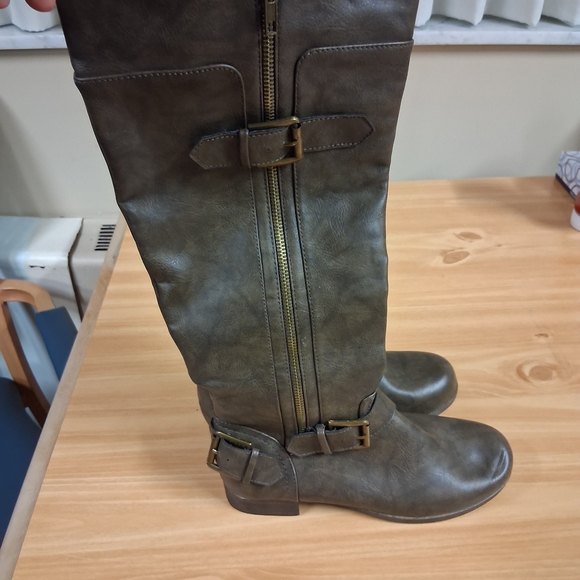 JustFab Dark Brown Knee-High Boots - Picture 2 of 5